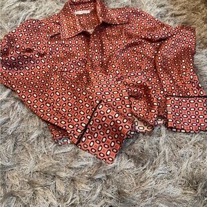 Vibrant Geometric Print Blouse